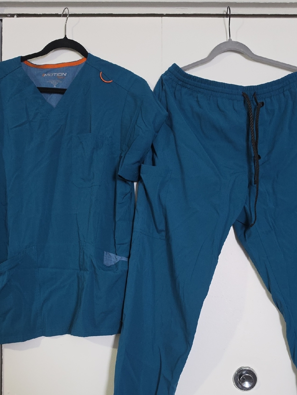 Motionwear Teal Blue Scrub Top and Drawstring Pants
